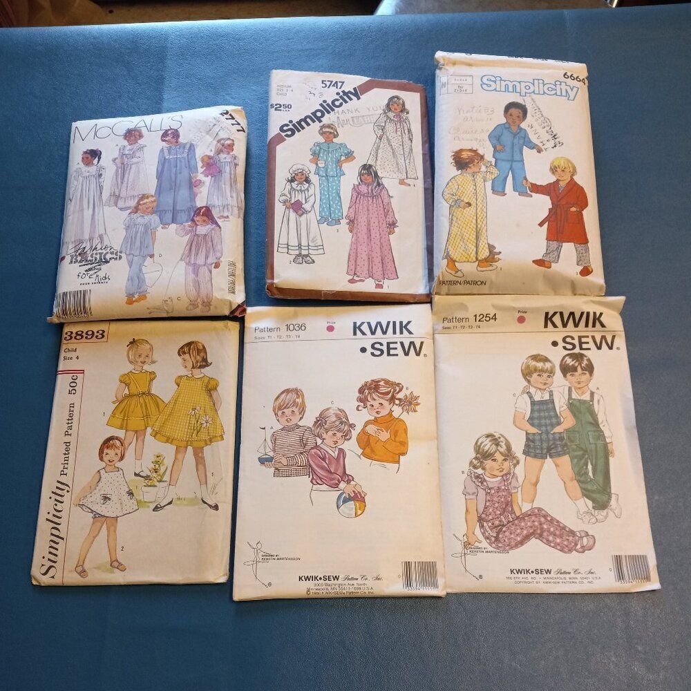 Vintage Patterns Toddler and Children sizes Cottagecore Grandmacore Sewing